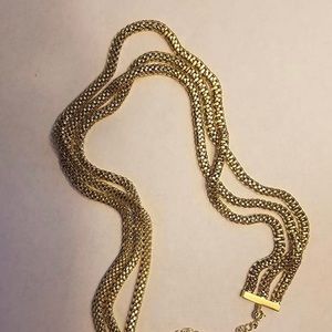 Avon Goldtone Triple Strand Snake Chain Necklace